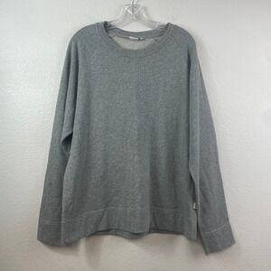 Onia Mens‎ Raglan Crewneck Sweatshirt Heather Gray 100% Cotton French Terry L
